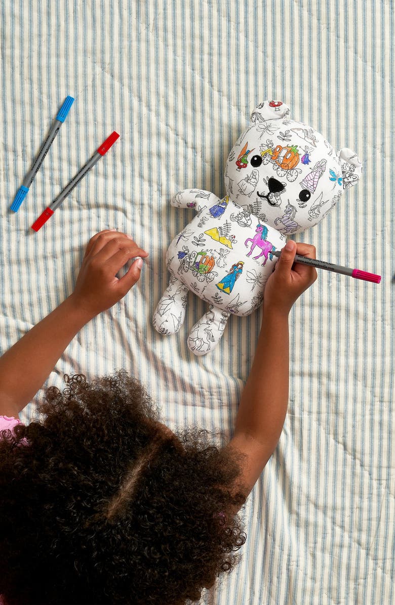 Eat Sleep Doodle Artie Bear Color-in Teddy Bear, Alternate, color, White