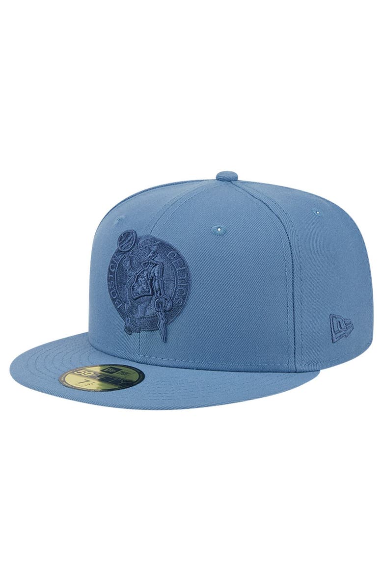 New Era Men's New Era Blue Boston Celtics Color Pack Faded Tonal 59FIFTY Fitted Hat, Main, color, 