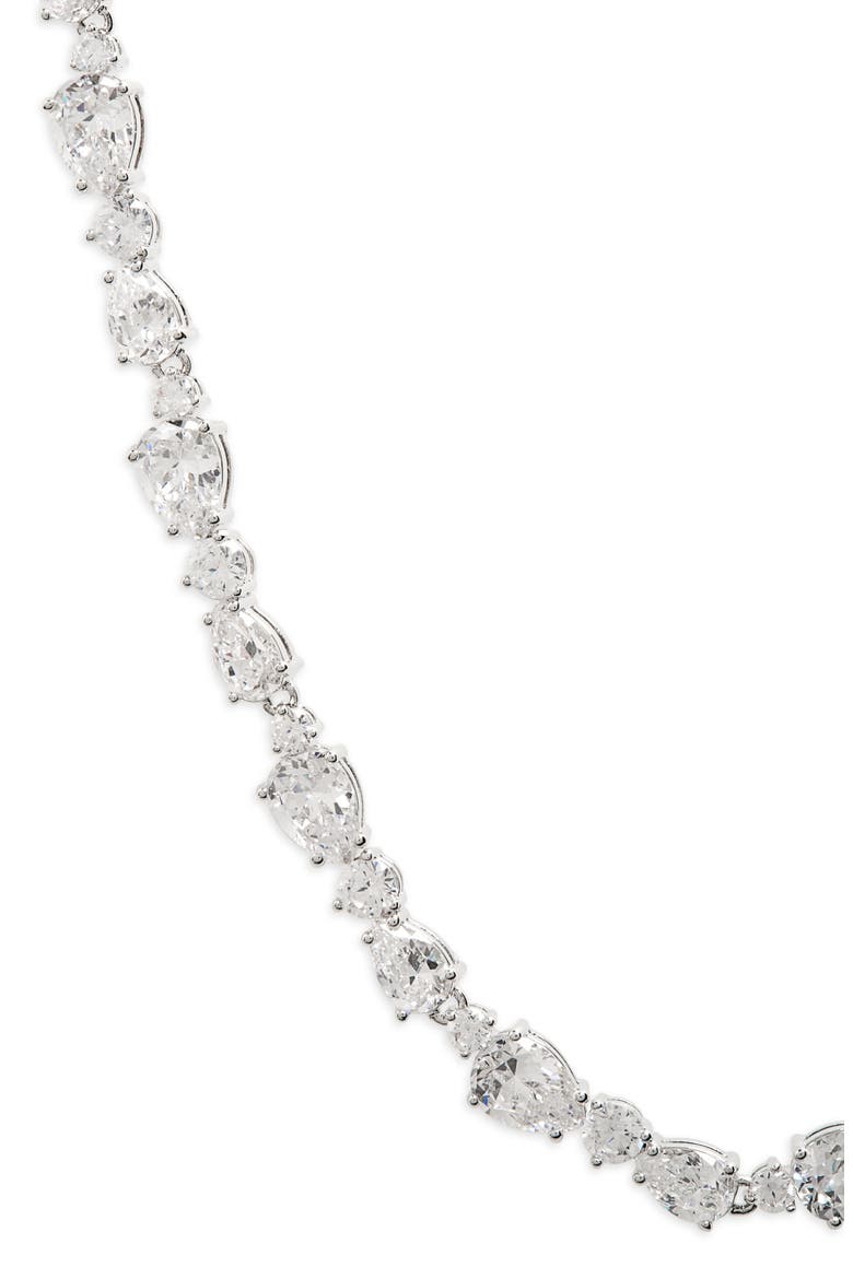 Ava Crystal Collar Necklace, Main, color, SILVER