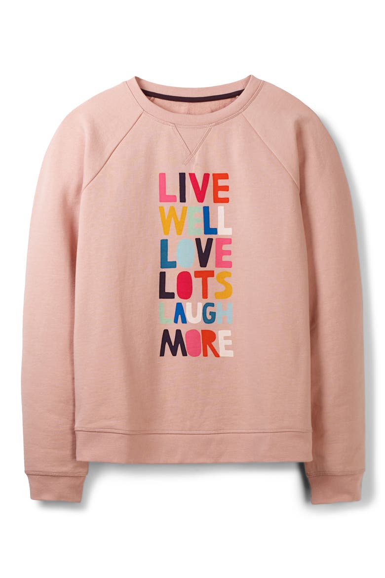 Live Well Graphic Sweatshirt, Alternate, color, MILKSHAKE/ LIVE WELL
