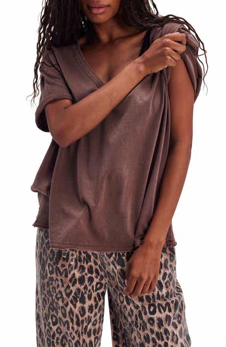 Free People Nina V-Neck Cotton T-Shirt