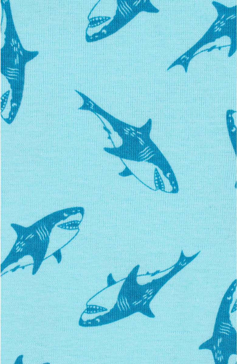 Leveret Kids Cotton Two-Piece Printed Pajamas, Animals & Characters, Alternate, color, Sharks Royal Blue