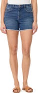 Kensie Rivet Frayed Hem Denim Shorts