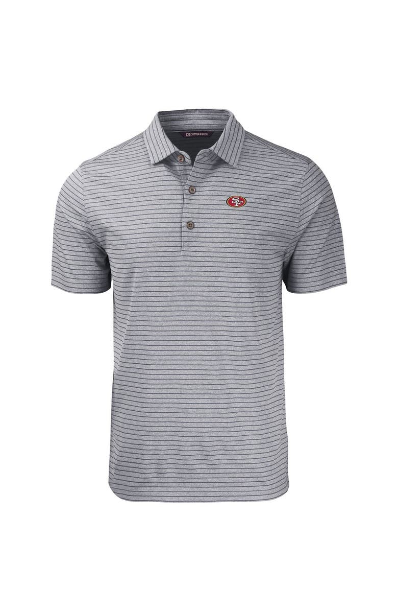 Cutter & Buck Men's Cutter & Buck Heather Black San Francisco 49ers  Forge Eco Heathered Stripe Stretch Recycled Polo, Alternate, color, 
