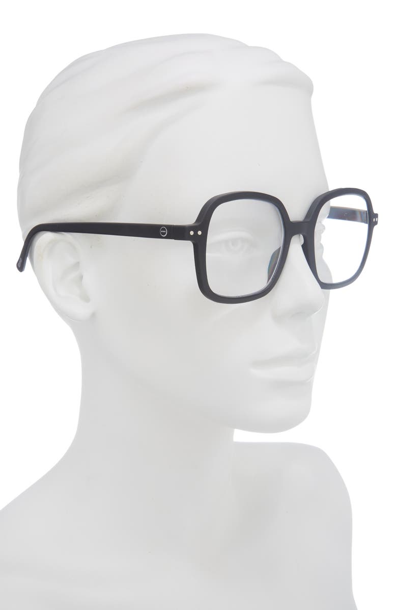 IZIPIZI 47mm Square Reading Glasses, Alternate, color, Black