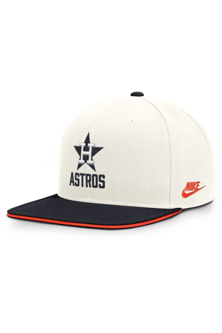 Men's Nike Cream/Navy Houston Astros Cooperstown Pro Dri-FIT Snapback Hat, Main, color, Cream