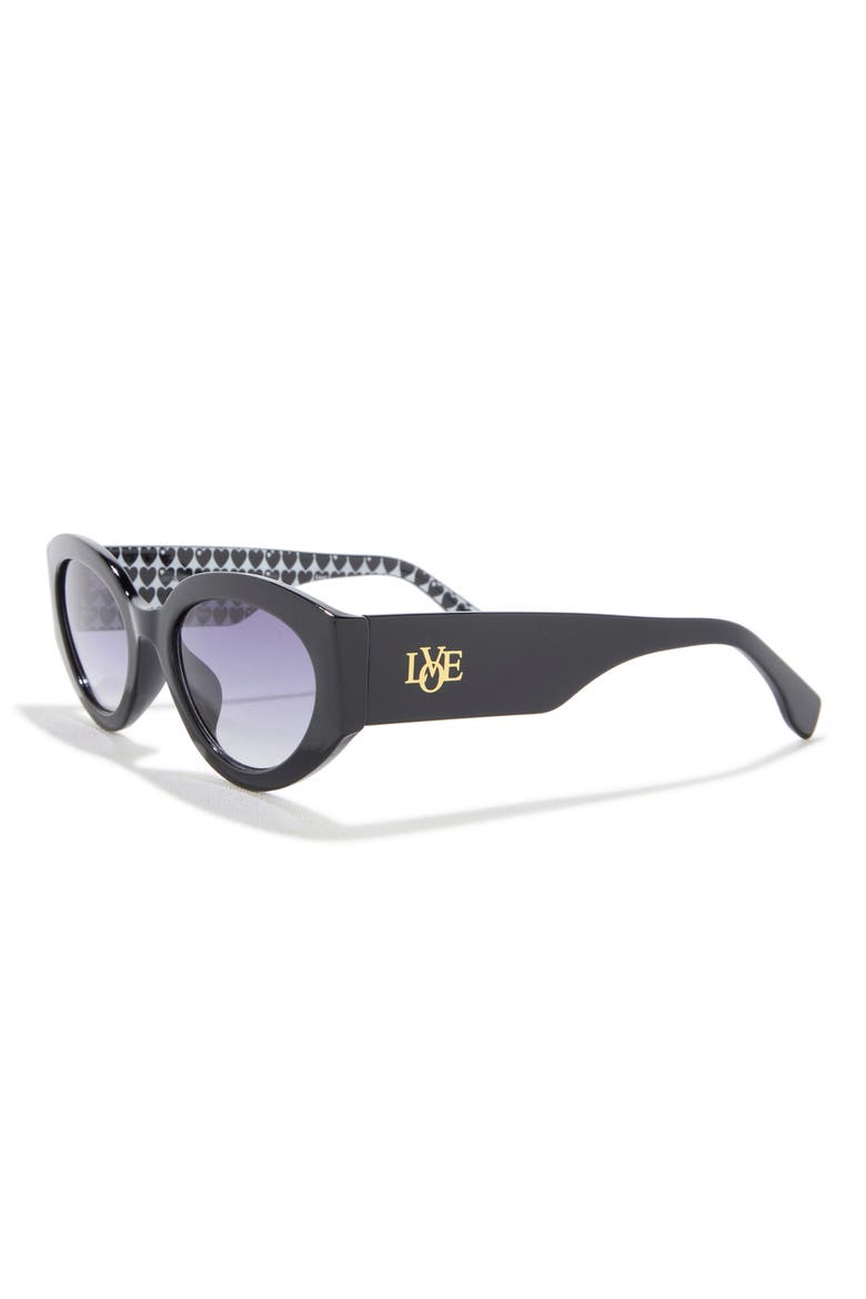 53mm Oval Sunglasses, Alternate, color, BLACK OPAQUE