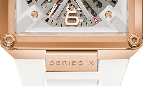 Bulova Marc Anthony Series X Skeleton Automatic Rubber Strap Watch, 39mm