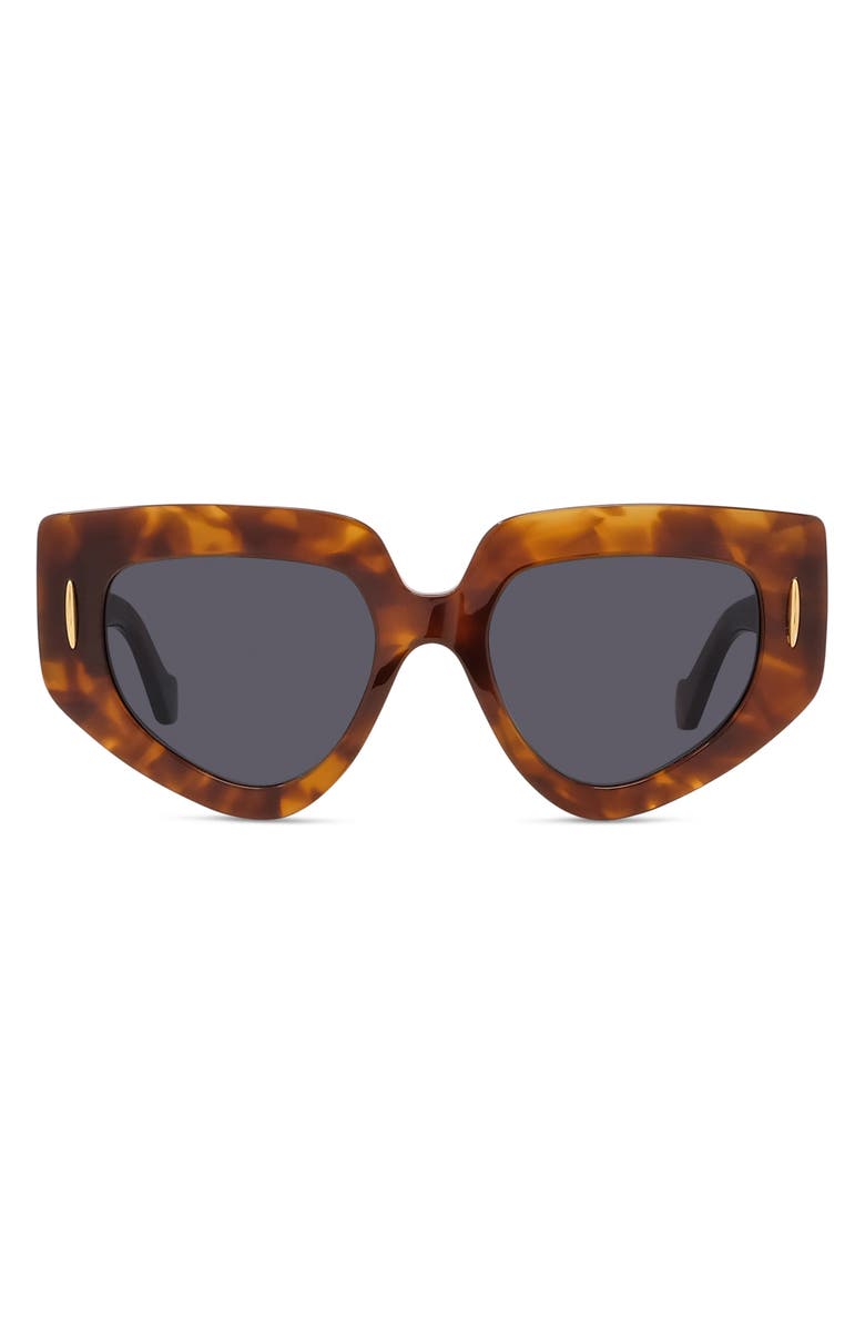 Loewe Anagram 51mm Geometric Sunglasses, Main, color, Blonde Havana / Blue