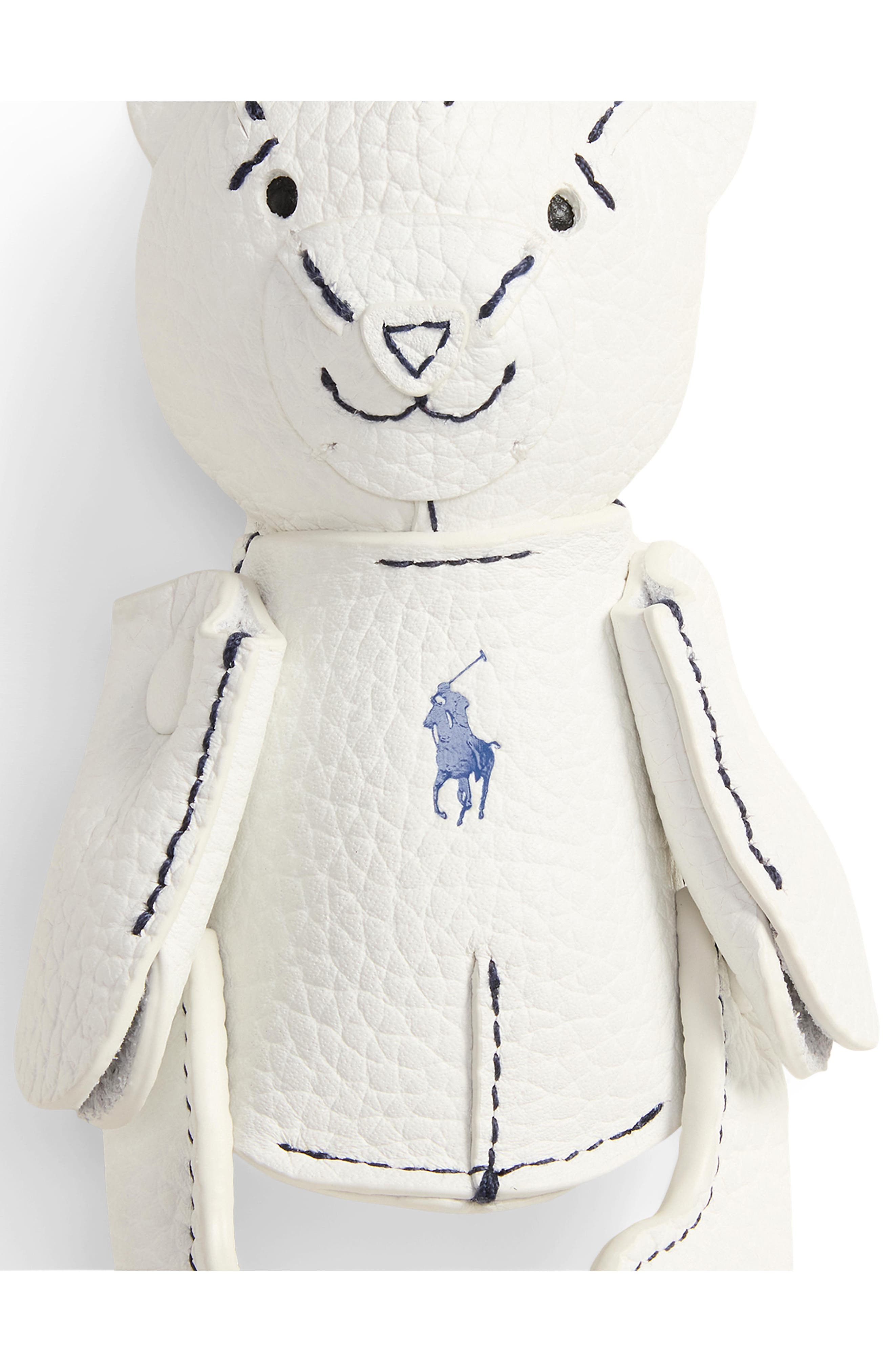 Polo Ralph Lauren Pebble Leather Polo Bear Charm, Alternate, color, Paper