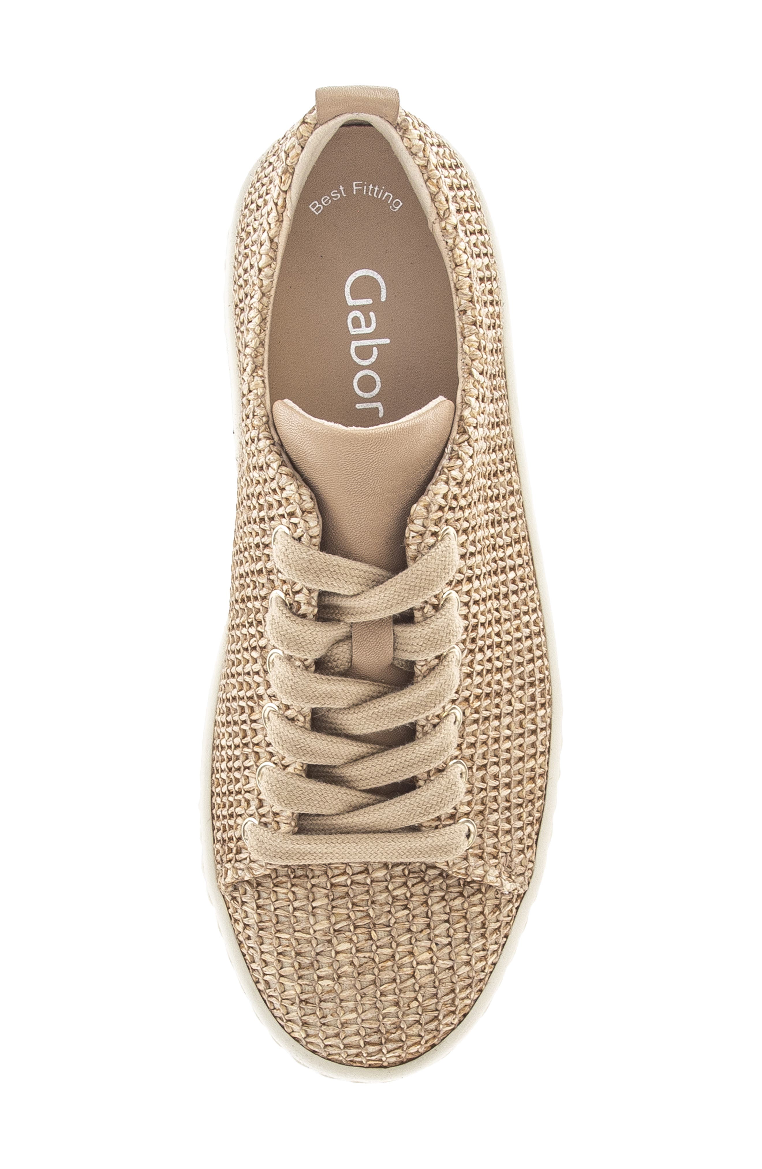 Gabor Woven Platform Sneaker, Alternate, color, Sand