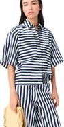 maje Cropped linen-blend shirt