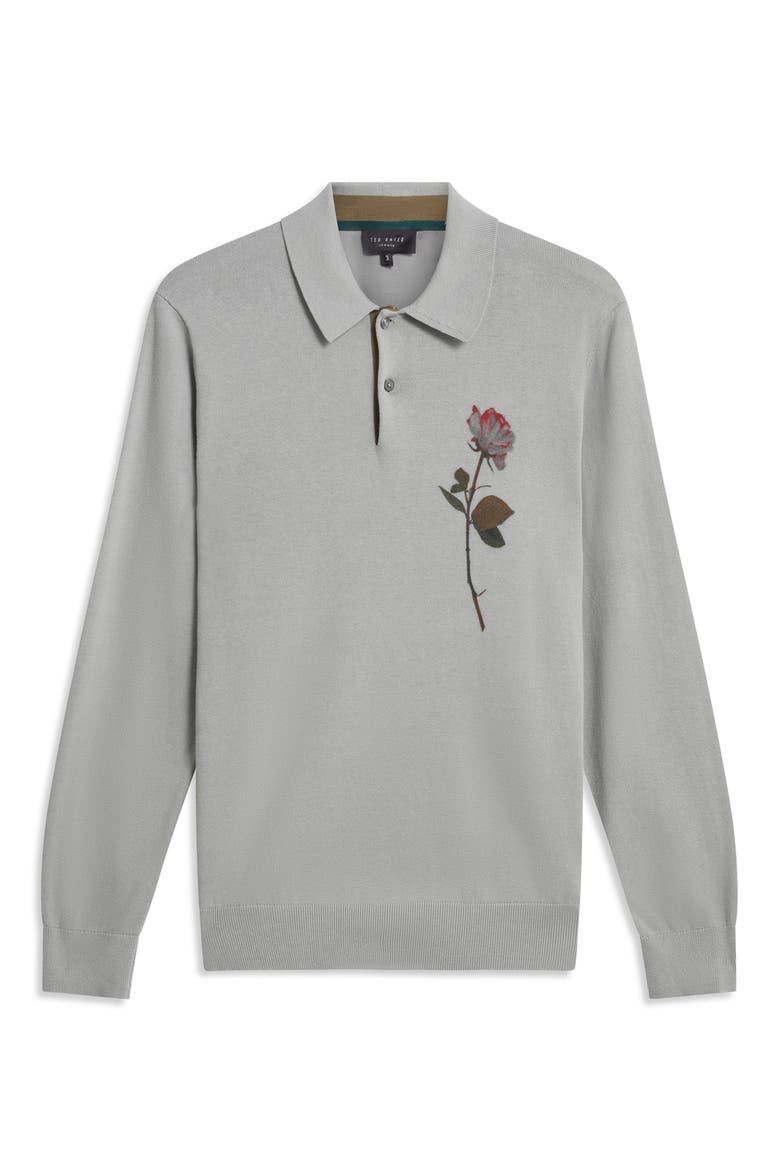 Maeliss Long Sleeve Polo, Alternate, color, GREY