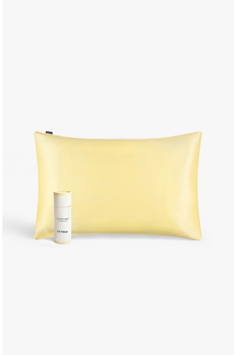 LILYÁUREA® Non-Colorants Golden Silk Pillowcase, Alternate, color, Undyed Natural Golden