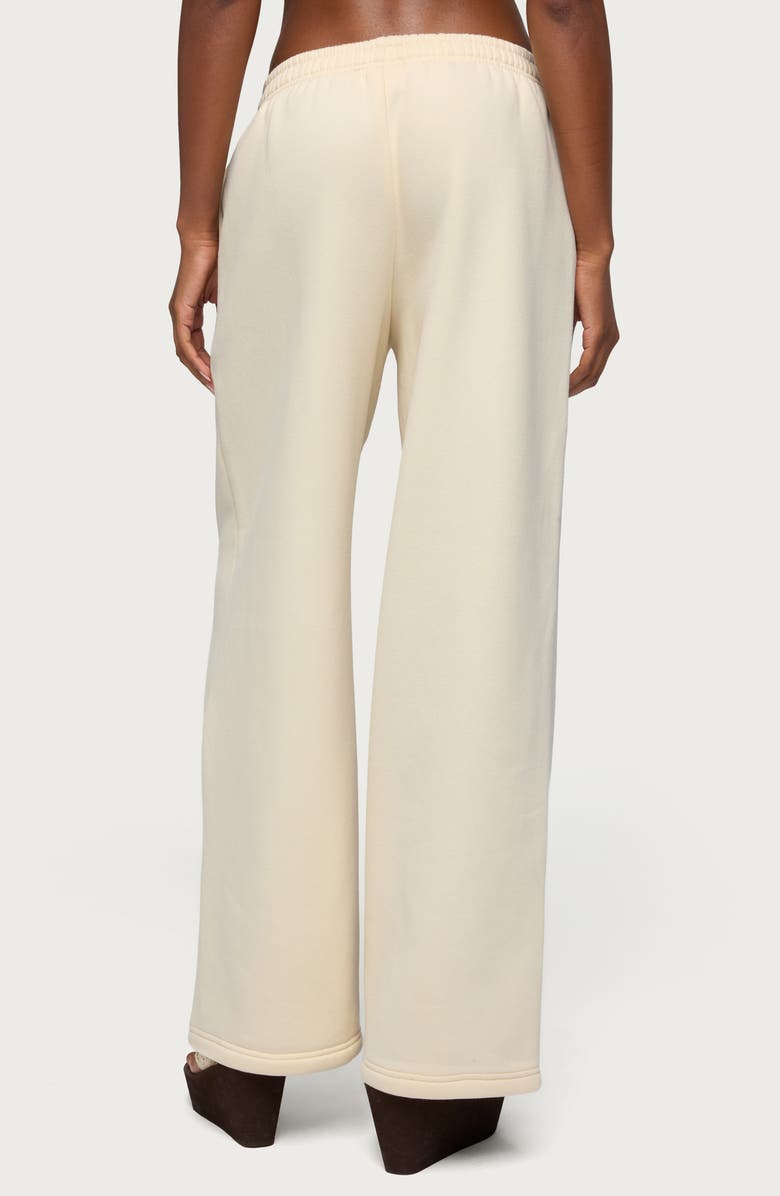 EDIKTED Totally Edikted Wide Leg Sweatpants, Alternate, color, Cream