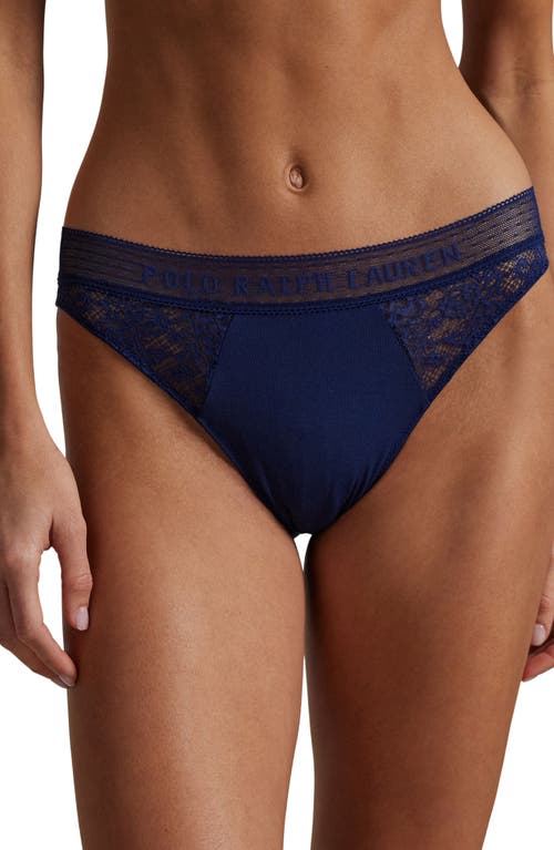 Shop Polo Ralph Lauren Lace & Stretch Cotton Rib Bikini