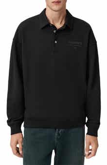 AllSaints Xander Logo Graphic Polo Sweatshirt