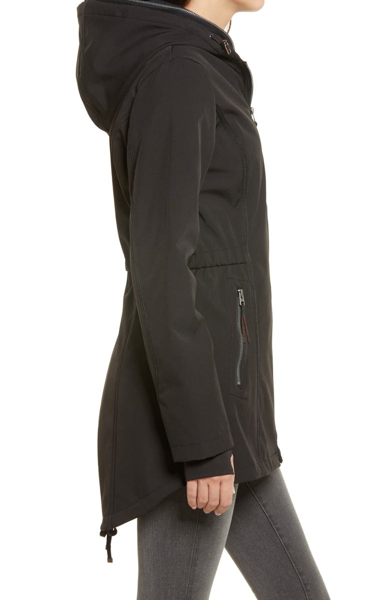 French Connection Hooded Jersey Bib Raincoat, Alternate, color, 