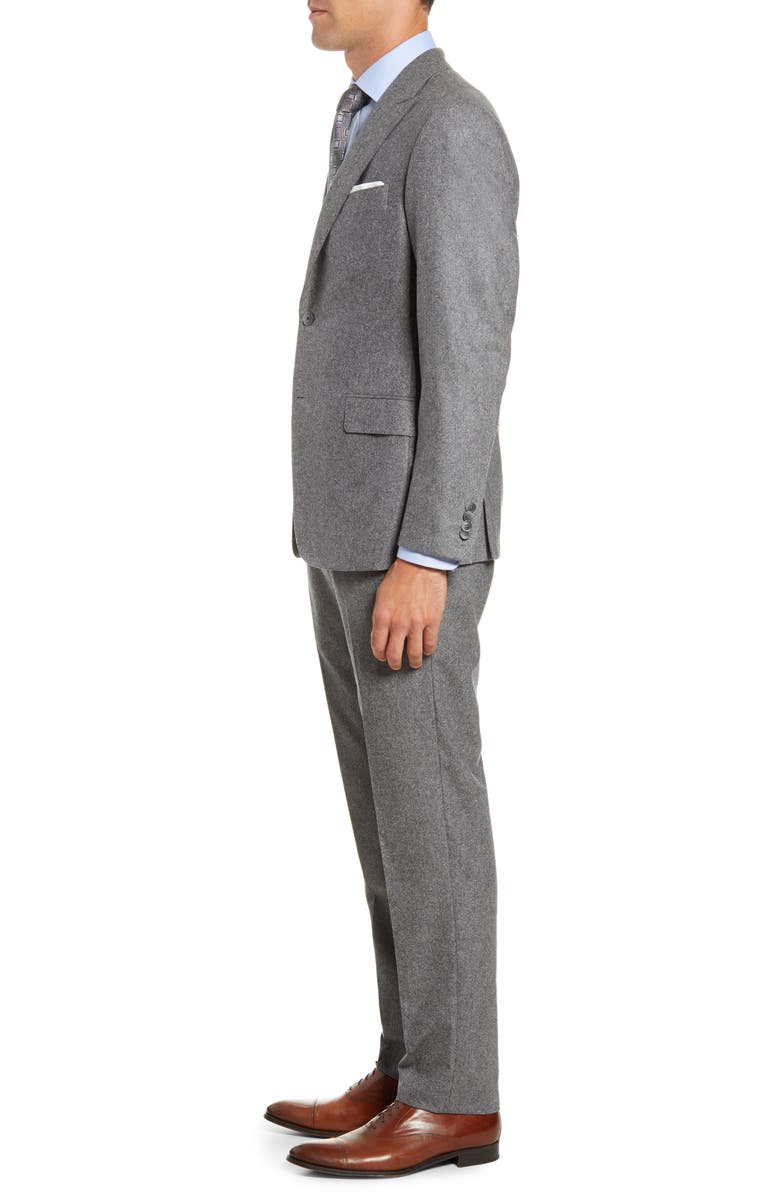 Hickey Freeman Classic Fit Flannel Wool Suit, Alternate, color, 