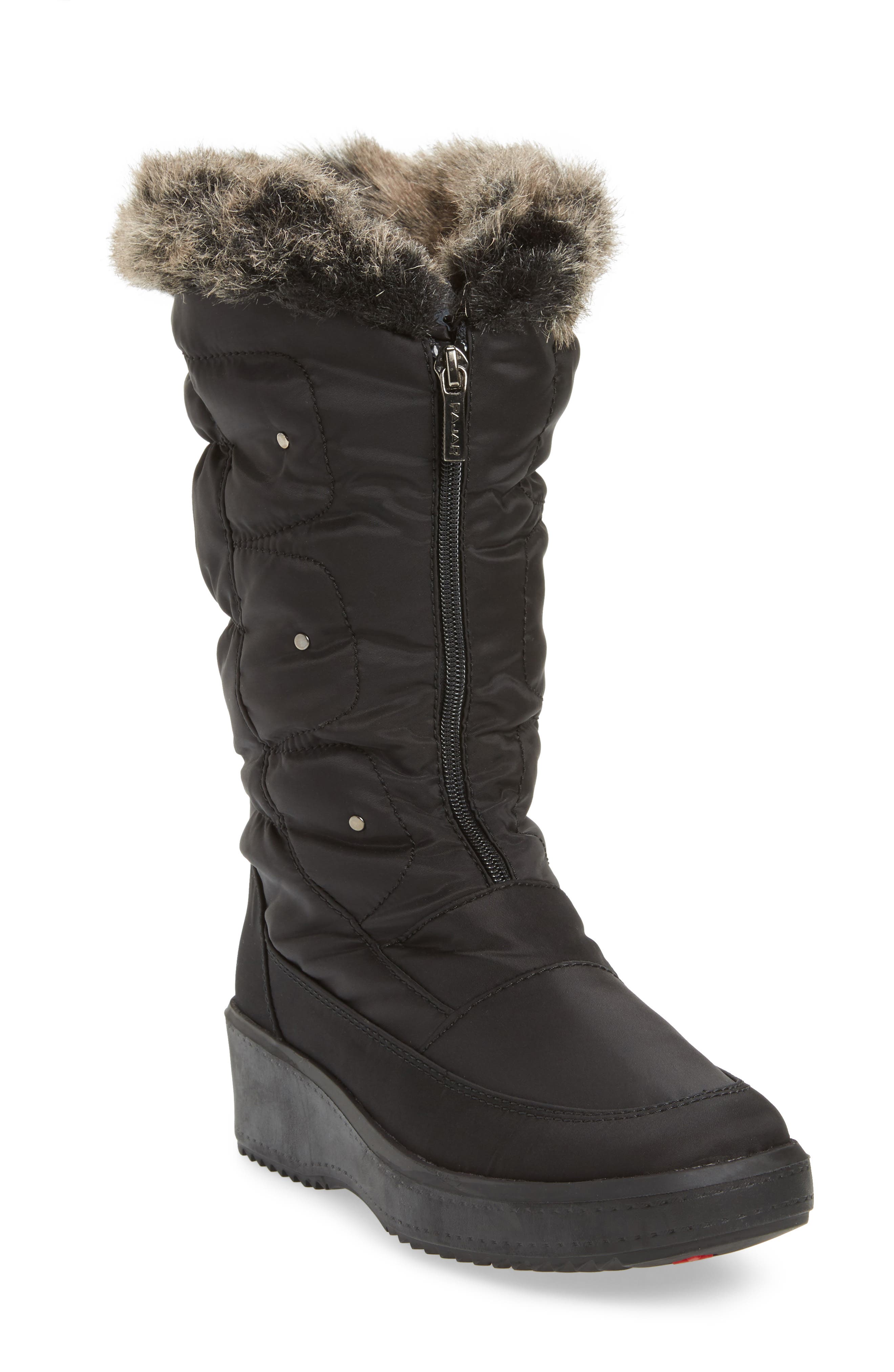 'Louise' Weatherproof Boot, Main, color, BLACK FABRIC
