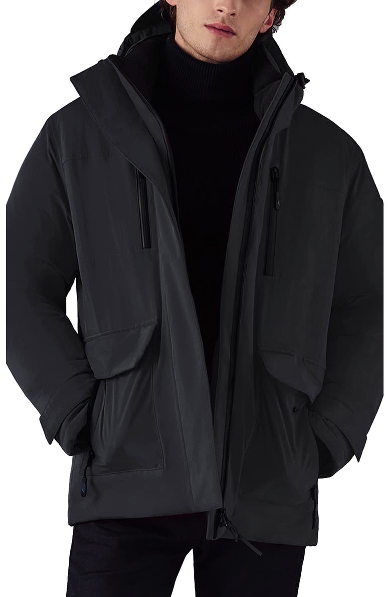 Triple F.A.T. Goose Anvil Men's Short Down Parka, Alternate, color, Black