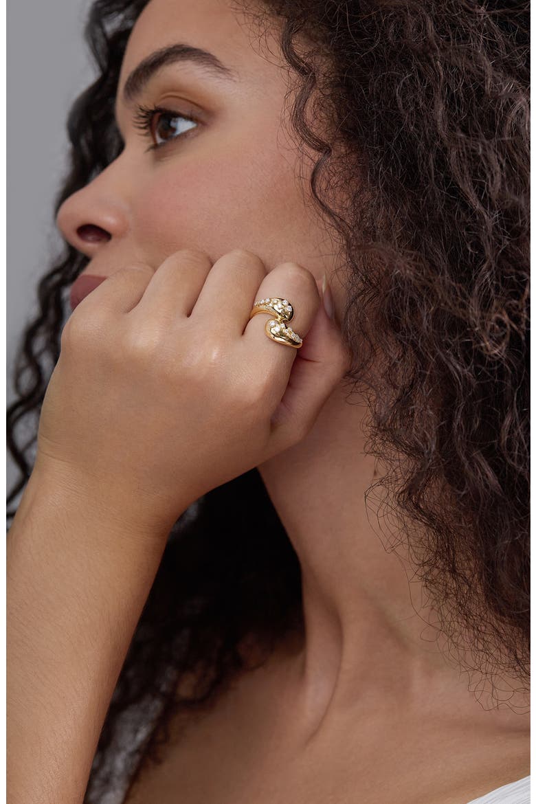 18K Gold Mika Diamond Crossover Ring, Alternate, color, 18K YELLOW GOLD