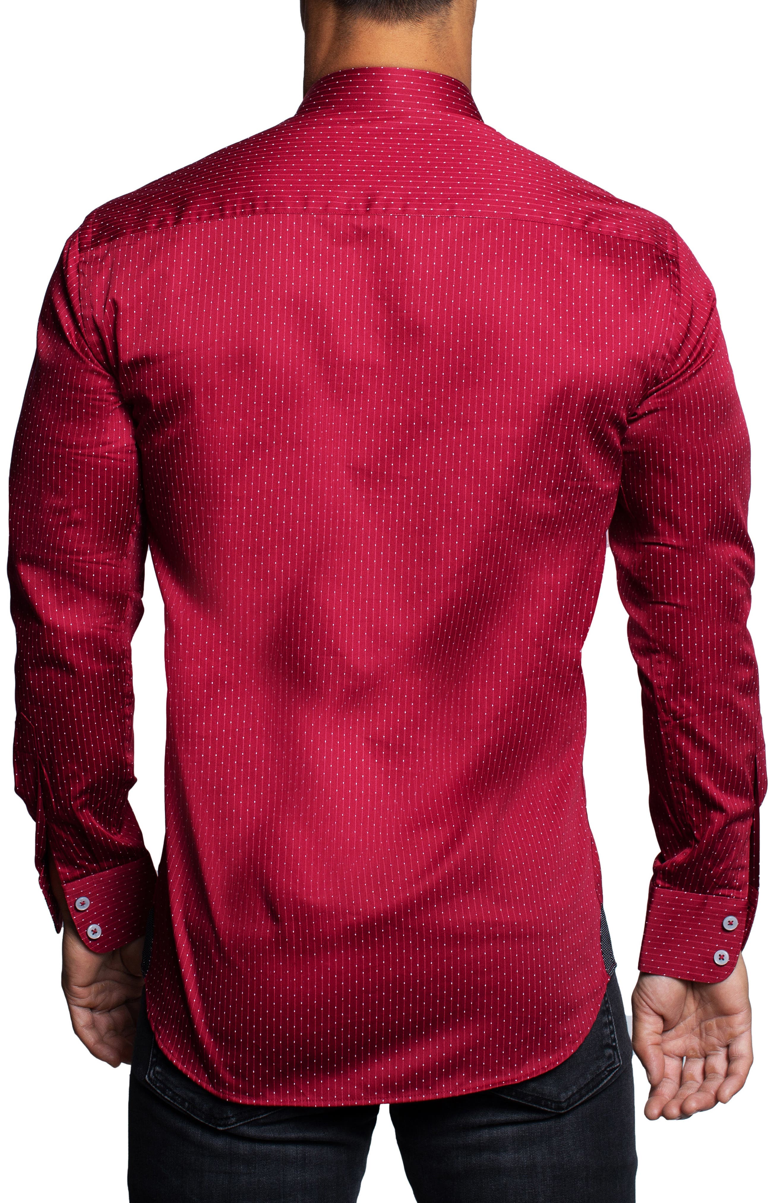 Einstein Dotline Red Contemporary Fit Button-Up Shirt - image 2