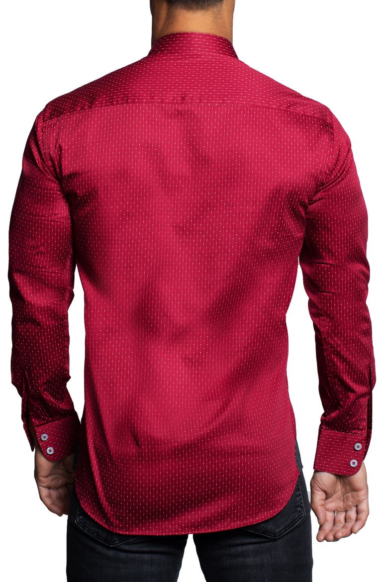 Einstein Dotline Red Contemporary Fit Button-Up Shirt, Alternate, color, RED