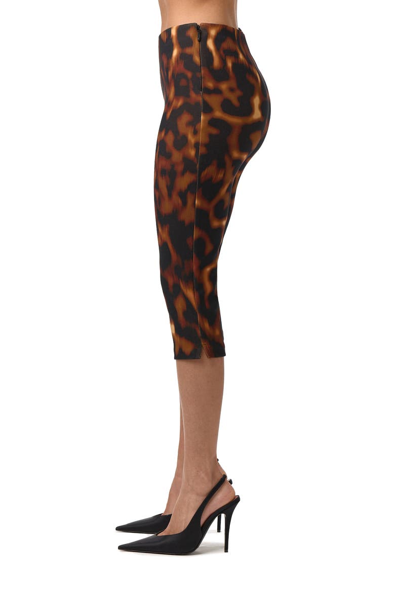 Print Ponte Crop Leggings, Alternate, color, TORTOISE
