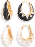 NATASHA Set of 2 Zircon Hoop Earrings