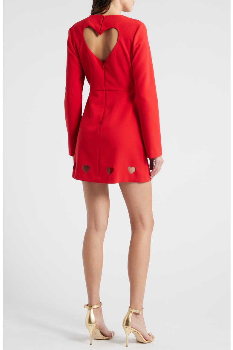 Leva Long Sleeve Cocktail Dress, Alternate, color, SCARLET