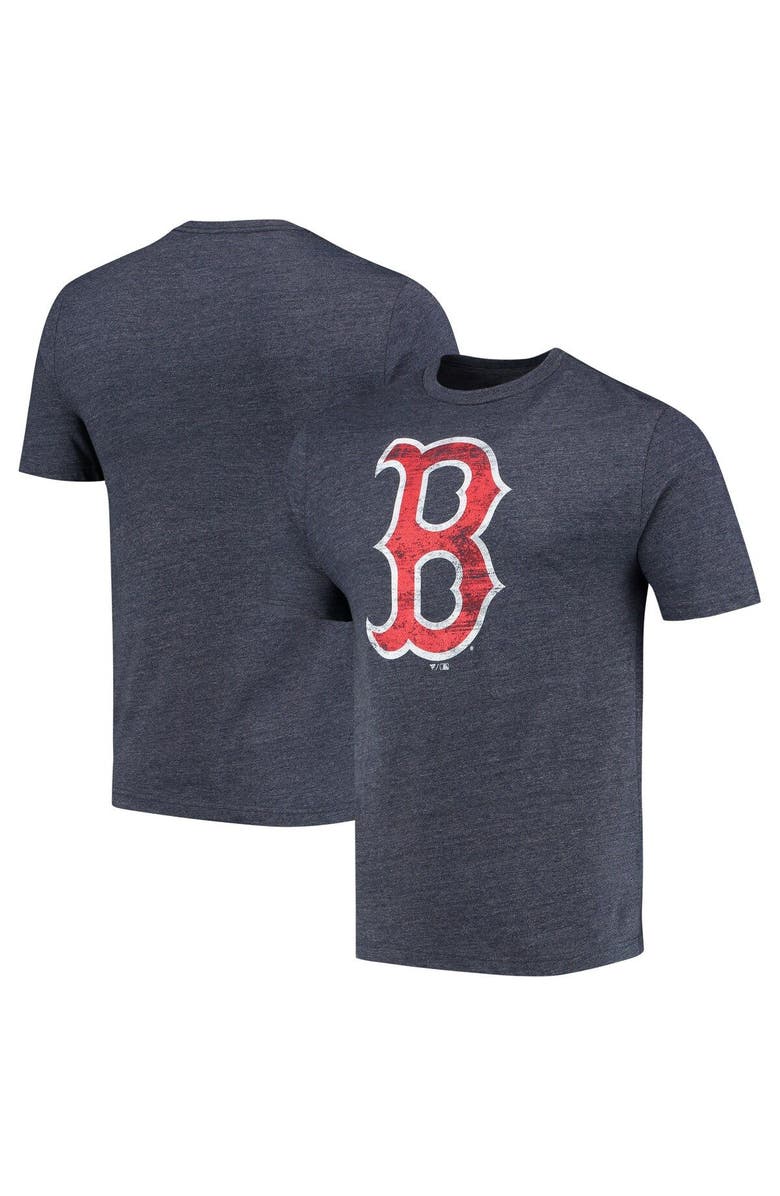 FANATICS Men's Fanatics Branded Navy Boston Red Sox Weathered Official Logo Tri-Blend T-Shirt, Main, color,