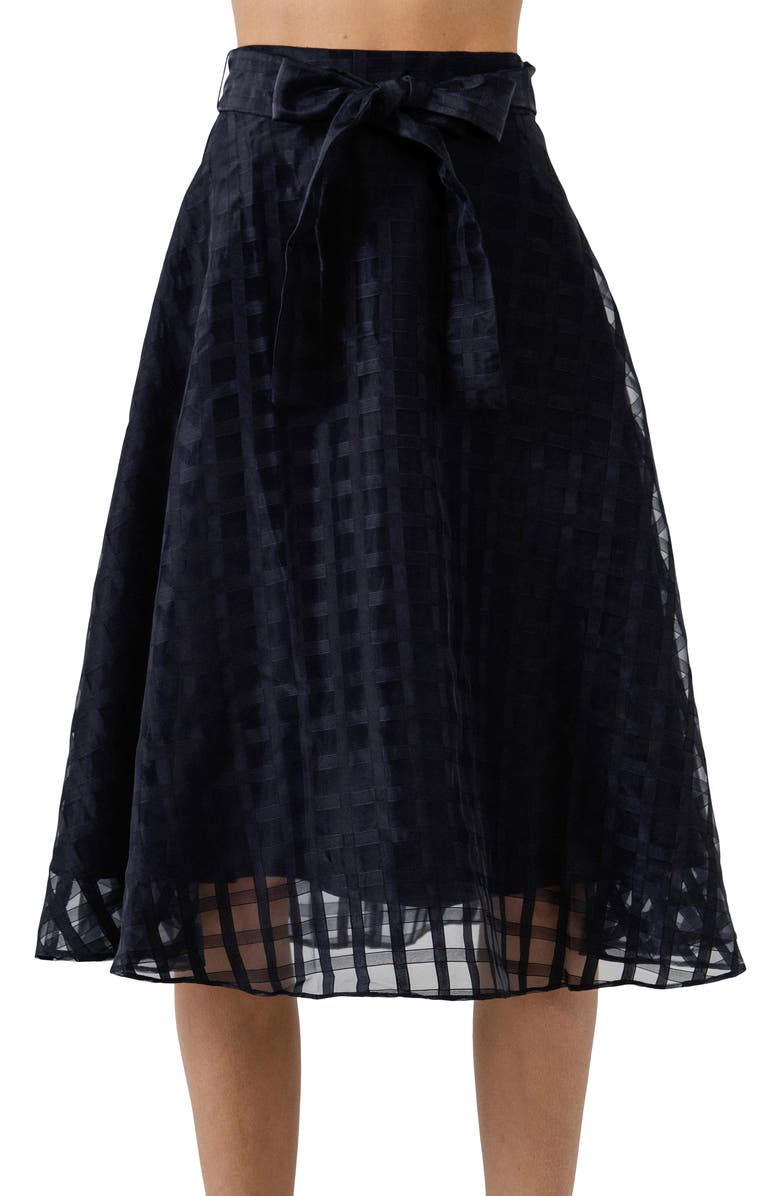 English Factory Plaid Fit & Flare Midi Skirt, Main, color, 