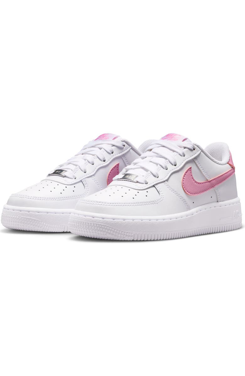 Nike Kids' Air Force 1 Sneaker, Main, color, 124 White/Pnkris