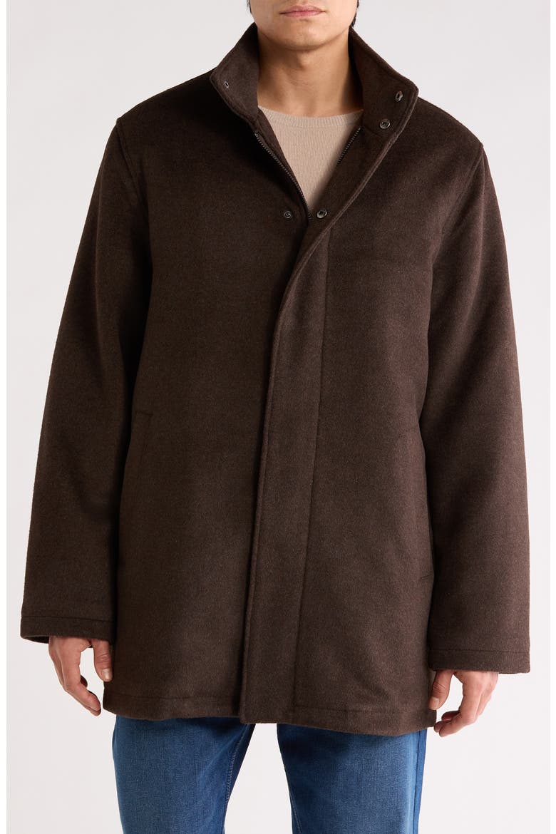 Stand Collar Coat, Main, color, BROWN
