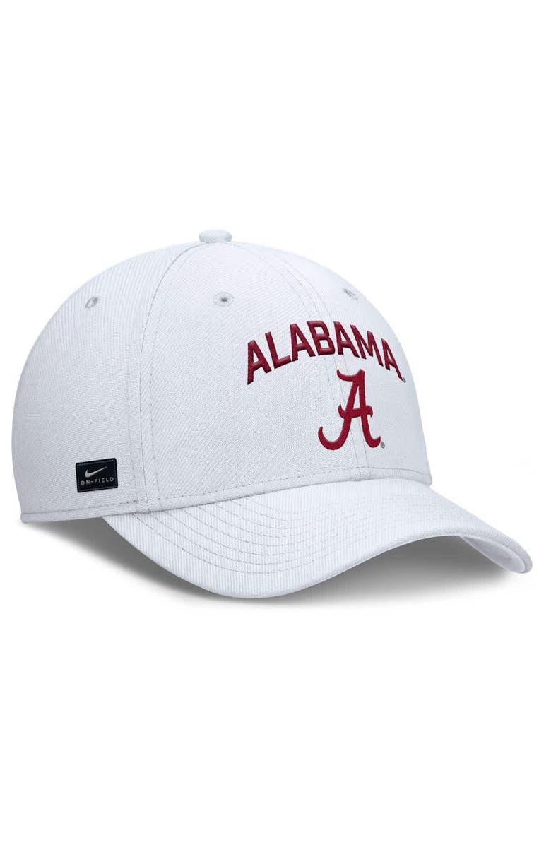 Nike Men's Nike White Alabama Crimson Tide 2025 On-Field Rise Performance Flex Hat, Alternate, color,
