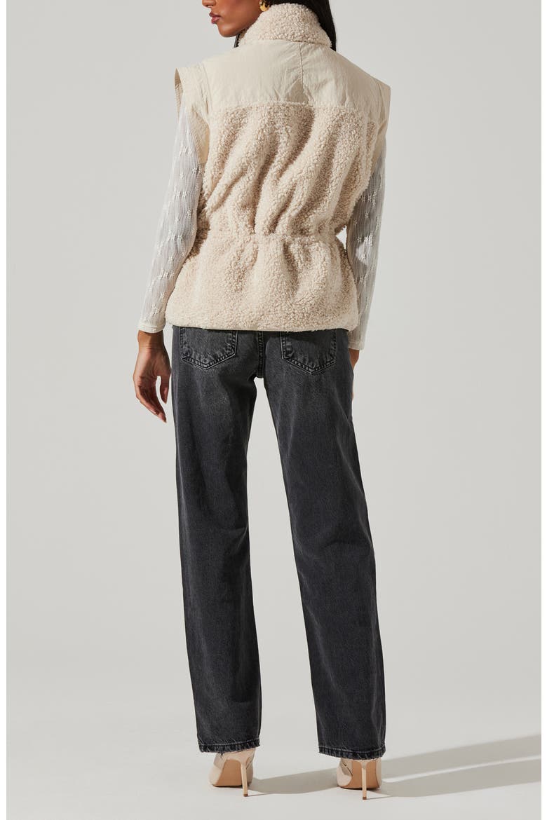 Ivania Fleece Trim Vest, Alternate, color, CREAM