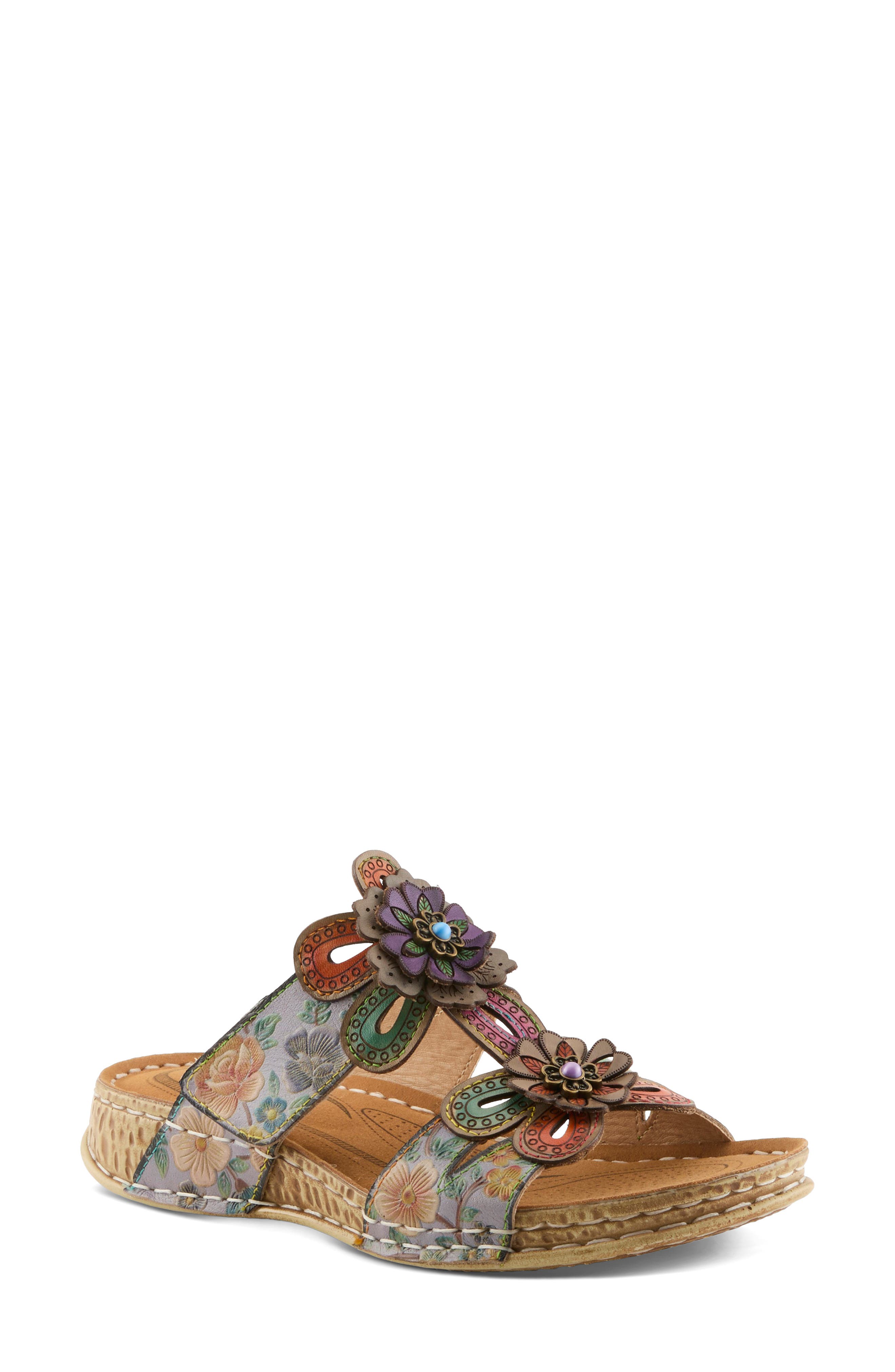 L'Artiste by Spring Step Beaudie Sandal, Main, color, Grey Multi