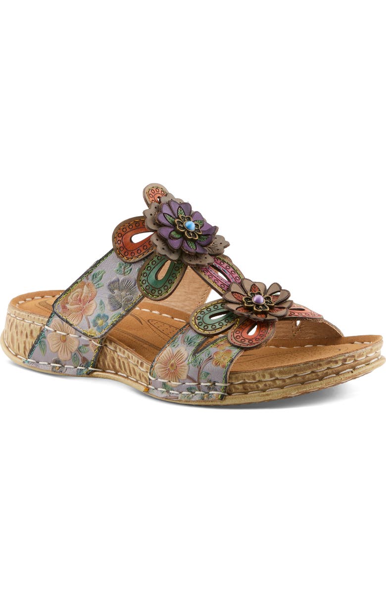 L'Artiste by Spring Step Beaudie Sandal, Main, color, Grey Multi
