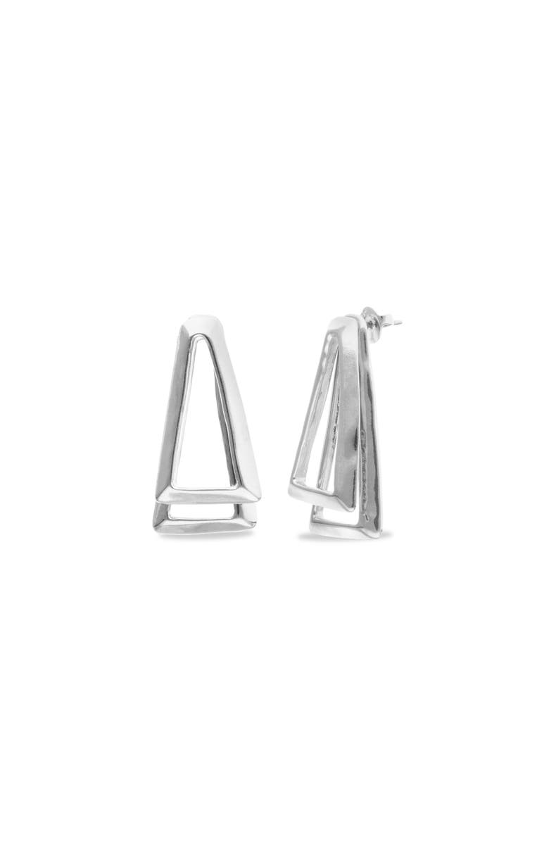 UNODE50 Silver-tone Open Triangle Stud Earrings, Main, color, Silver