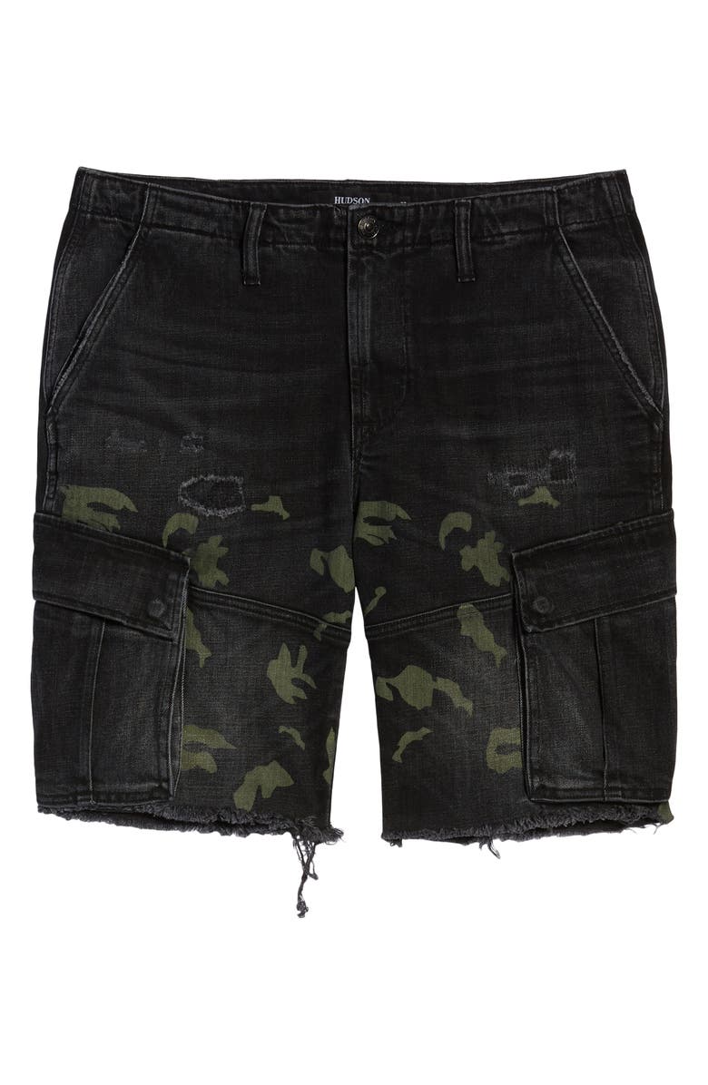 Hudson Jeans Cut Off Denim Cargo Shorts, Alternate, color,