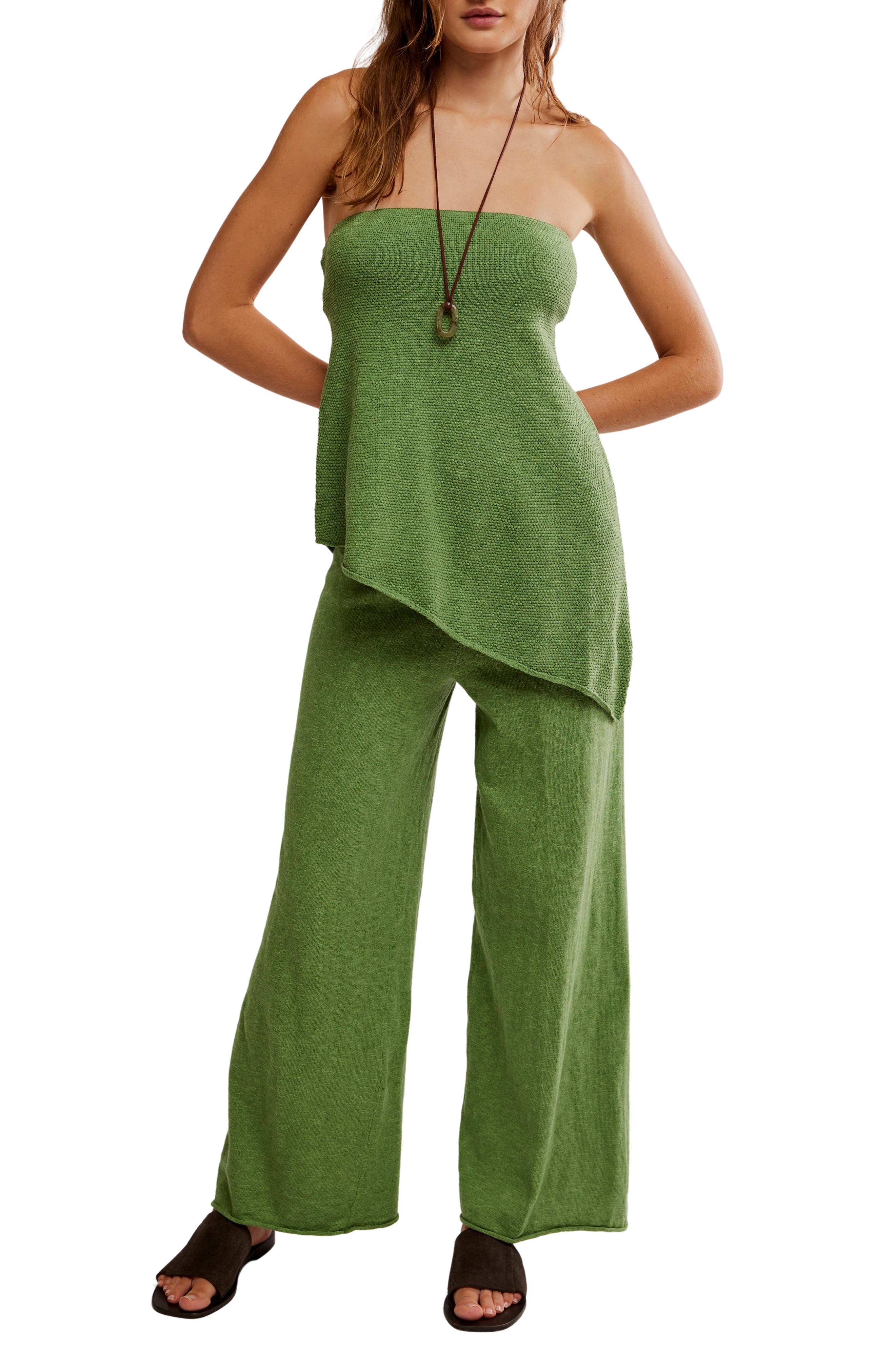 Krista Tube Top & Crop Wide Leg Pants Set