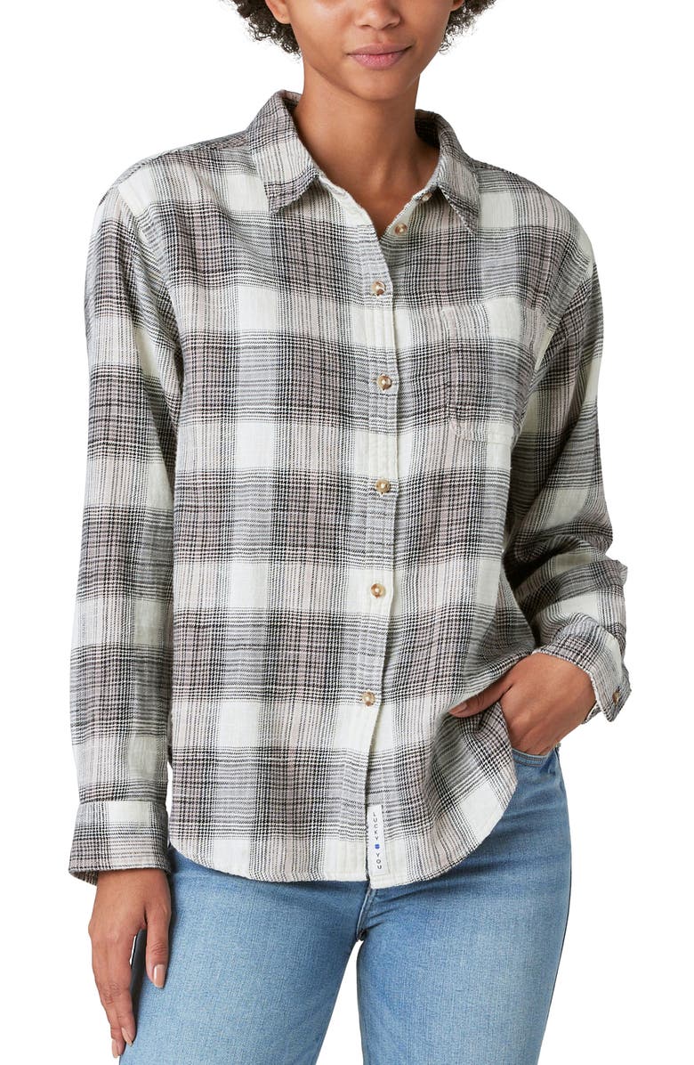 Lucky Brand Pocket Oversize Boyfriend Button-Up Shirt, Main, color, 