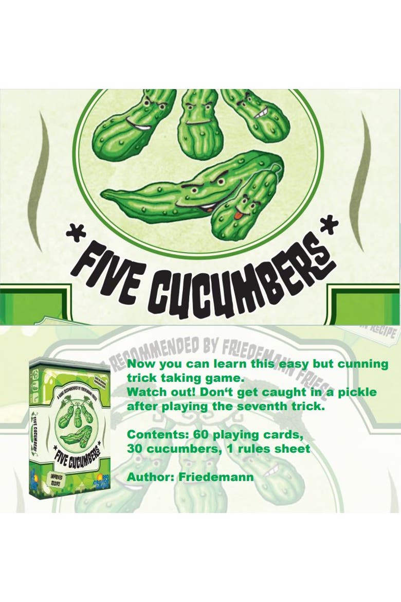 Rio Grand Games Five Cucumbers Trick Taking Card Game, Ages 14+, Alternate, color, Multicolored