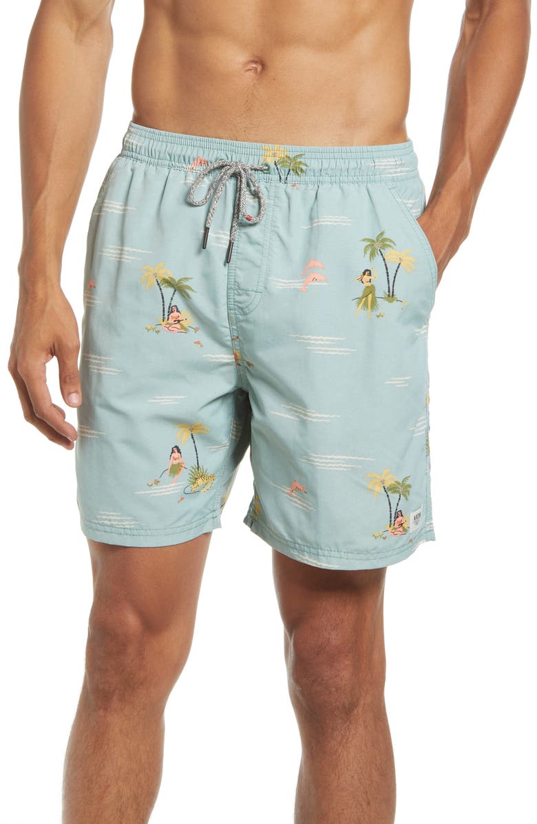 Katin Lazy Days Volley Nylon Swim Trunks, Main, color, 