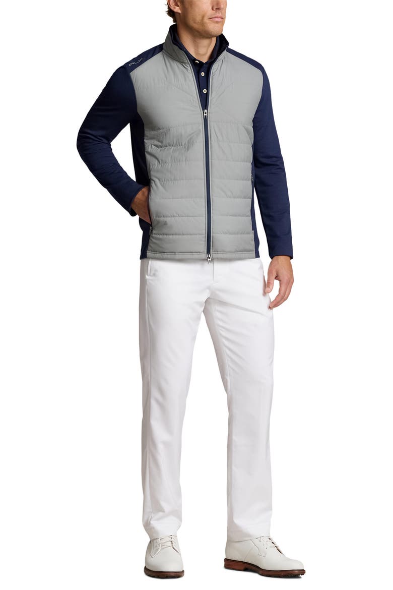 Performance Mixed Media Jacket, Alternate, color, REFINED NAVY/ PEAK GREY