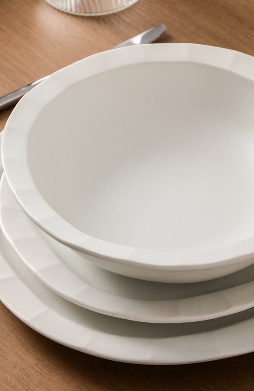 Stone Lain Oasis Stoneware 4-piece Pasta Bowl Set In White
