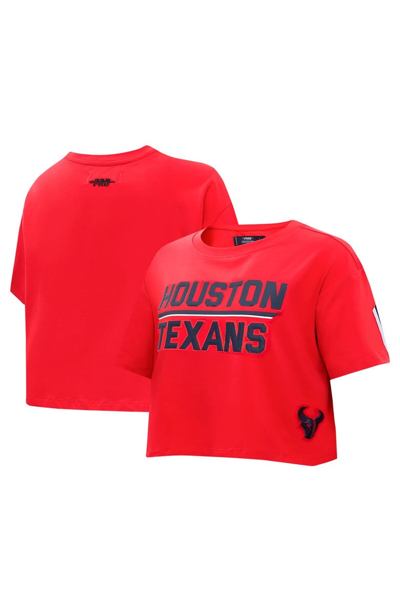 PRO STANDARD Women's Pro Standard Red Houston Texans Alternate Cropped Boxy T-Shirt, Main, color, 