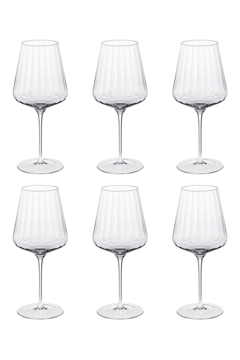 Set of 6 Bern Crystal Red Wine Glasses, Alternate, color, CLEAR
