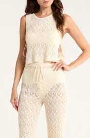 Elan Tie Side Crop Cover-Up Top